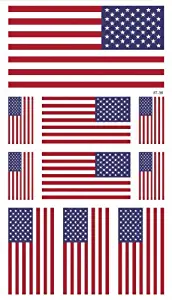 Supperb American Flag Temporary Tattoo Kit, USA Flag Temporary Tattoos 4th of July (10 flags) - Set of 2