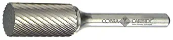 Cobra Carbide 10119 Micro Grain Solid Carbide Cylindrical Regular Length Burr, Single Cut, Shape A SA-5, 1/4