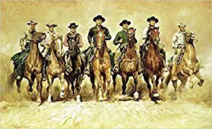 1art1 Renato Casaro, The Magnificent Seven Poster Art Print (39x24 inches) and 1x Collection Poster