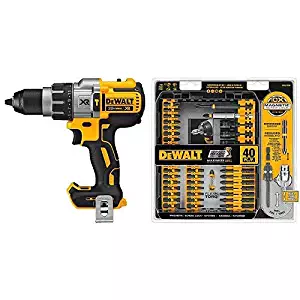 DEWALT DCD996B Bare Tool 20V MAX XR Lithium Ion Brushless 3-Speed Hammer Drill (Tool Only) with DEWALT DWA2T40IR IMPACT READY FlexTorq Screw Driving Set, 40-Piece