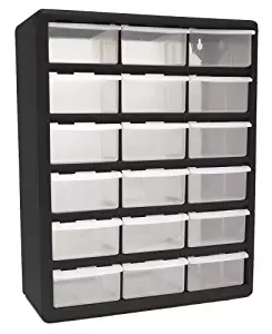 Homak 18-Drawer Parts Organizer, Black, HA01018001