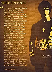 Rocky Balboa (Quotes 12) Get Motivated Poster 16 x 25 ” Print Sticker Retro Unframed Wall Art Gifts 40x63cm