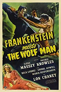 HSE Frankenstein Meets the Wolf Man Movie Poster Vintage