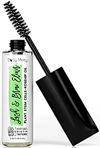Body Merry Lash & Brow Elixir - Natural serum nourishes follicles to rapidly thicken and boost eyelash & eyebrow growth w Hyaluronic Acid + Panthenol + Peptides + Plant Stem Cells