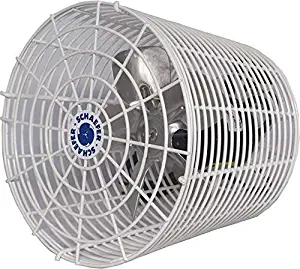 Schaefer VK8 Versa-Kool 8" Deep Guard Greenhouse Circulation Fan, Made in USA, Horizontal Airflow, 1/100 HP, 450CFM, L-Shape Mount Included, White