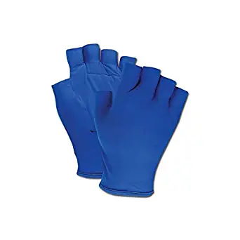 Magid Glove & Safety ATV101-M Magid ATV101 Fingerless Gel Palm Padded Impact Glove, 8x15.5, Blue, Medium