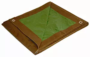 10x12 Multi-Purpose Brown/Green Medium Duty DRY TOP Poly Tarp (10'x12')