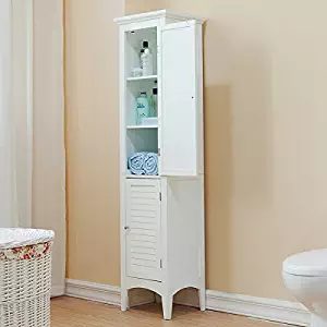 Bayfield White 2-door Linen Tower by Elegant Home Fashions