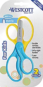 Westcott School Left and Right Handed Kids Scissors, 5-Inch, Blunt, Colors Vary (13168)