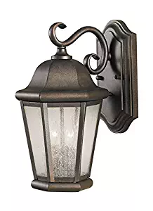 Feiss OL5901CB Martinsville Outdoor Patio Lighting Wall Lantern, Bronze, 2-Light (8"W x 15"H) 120watts