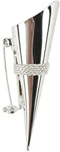 Darice VL1162-11, Lapel Pin Vase with Braid Trim, Silver