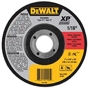 DEWALT DWA8960L XP Ceramic Type 27 Metal/Stainless Cutting Wheel, 7