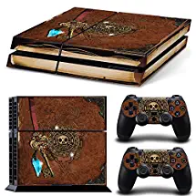 ZoomHit Ps4 Playstation 4 Console Skin Decal Sticker Old Book Treasure Pirate + 2 Controller Skins Set