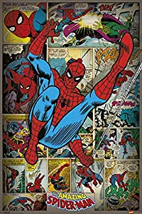 Spider-Man Retro Comic Poster, Size 24x36
