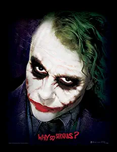 iPosters The Dark Knight Joker Face Framed 30 x 40 Official Print - Overall Size: 36 x 46 cm (14 x 18 inches) Print Size: 30 x 40 cm
