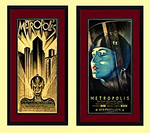 Metropolis Fritz Lang Movie Framed Posters Set of 2