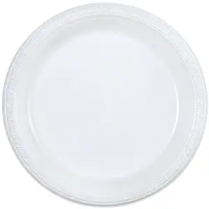 Party Dimensions 50 Count Plastic Plate, 10-Inch, White, Club Pack