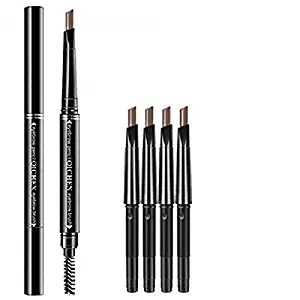 Automatically rotates the eyebrow pencil to prevent water and sweat from smudging, and the double-headed long-lasting eyebrow brush eyebrow pencil makeup pen is available in 5 colors(Light coffee)