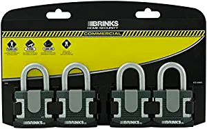 Brinks 672-50401 Commercial 50mm Laminated Steel Lock, 4-Pack