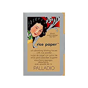 Palladio Rice Paper Tissues, Warm Beige, 40 Sheets, Face Blotting Sheets with Natural Rice Powder Absorbs Oil and Helps Skin Stay Looking Fresh and Smooth, Compact Size for Purse or Travel