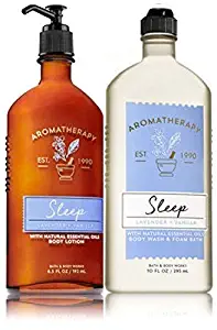 Bath & Body Works Aromatherapy Sleep - Lavender + Vanilla Body Lotion, 6.5 Fl Oz + Body Wash & Foam Bath, 10 Fl Oz