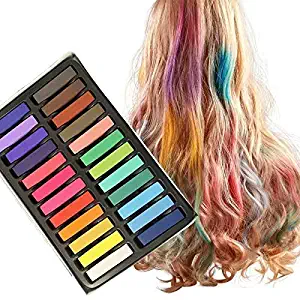 Hair Chalk Set for Kids and Pets Temporary Dog Hair Dye With Disposable Gloves and Cape,Mordely 24 Colors Washable Hair Dye Art,Best Gift for Party,Halloween,Birthday,New Year,Easter & Cosplay Makeup