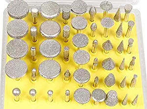 Agile-shop 50 Pcs Diamond Tipped Coated Rotary Grinding Head Jewelry Lapidary Burr Grit