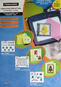 Fiskars Embossing Stencil Set - Fun Designs - 3 Pack - Basic Shapes - Borders - Celebration