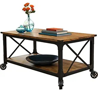 Better Homes and Gardens Antiqued Black Rustic Country Coffee Table Living Room Furniture Pine Finish