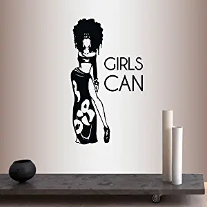 In-Style Decals Wall Vinyl Decal Home Decor Art Sticker Girls Can Phrase Quote Beautiful Girl Woman Model Fashion Boutique Room Removable Stylish Mural Unique Design 2180