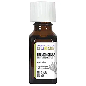 Aura Cacia 100% Pure Frankincense Essential Oil | GC/MS Tested for Purity | 15 ml (0.5 fl. oz.) | Boswellia sacra