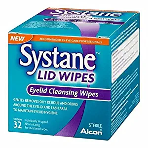 3 x Systane Lid Wipes - Eyelid Cleansing Wipes - Sterile, Count of 32