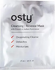 Osty Cleansing Renewal Facial Treatment Mask with Active Charcoal and Sodium Hyaluronate (5-pack)