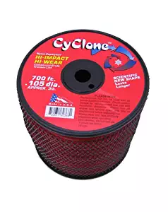 Cyclone .105-Inch 3-Pound Spool Commercial Grade 6-Blade Grass Trimmer Line, Red CY105S3-2