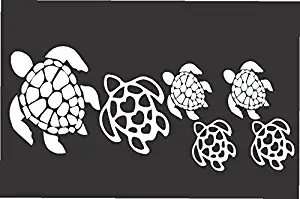 Turtle Family- Die Cut Vinyl Window Decal/sticker for Car or Truck 3.5"x8"