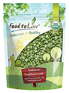 Organic Green Split Peas, 3 Pounds - Non-GMO, Kosher, Raw, Dried, Great for Pea Soup, Rich in Protein and Fiber, Bulk, Product of Canada