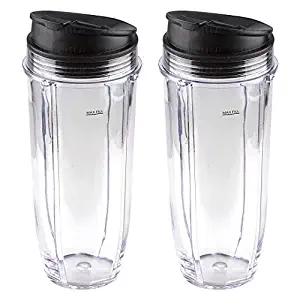 Replacement Nutri Ninja 32 Oz. Large Cup & Sip Seal Lid Model 407KKU641 408KKU641 (2 pack)