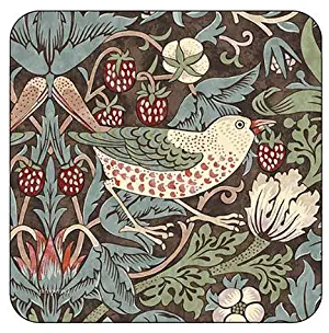 Portmeirion Home & Gifts Strawberry Thief Brown Coasters, 10.5 X 10.5 cm, Multi-Colour, 4 placemats