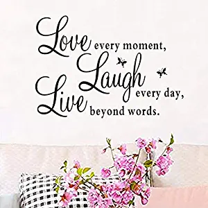 melestore Live Every Moment Laugh Every Day Love Beyond Words Wall Decals Stickers Kitchen Room Bedroom Vinyl Quotes Decor Letters Boys Nursery Kids Quote