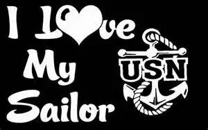 Chase Grace Studio I Love My Sailor US Navy Military Wife Girlfriend Vinyl Decal Sticker|White|Cars Trucks SUV Laptop Wall Art|5.5" X 4"|CSG199