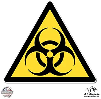 GT Graphics Biohazard Warning Sign - Vinyl Sticker Waterproof Decal